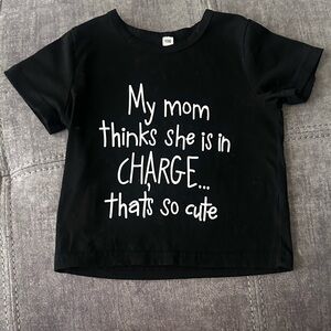 Black Kids Tee with Fun Quote